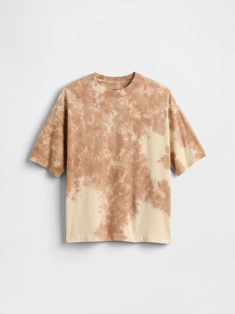 Gap Brown Tie-Dye Heavyweight Short Sleeve T-Shirt (4-13yrs) - Image 1 of 1