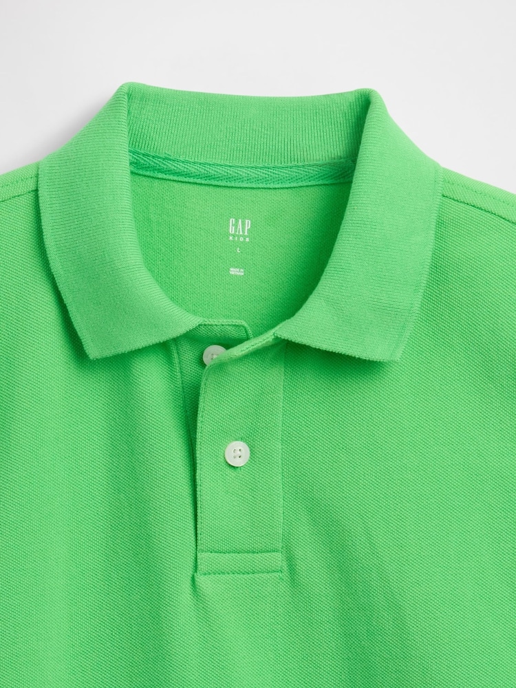 Gap Green Pique Polo T-Shirt (4-12yrs) - Image 2 of 2 Gap Green Pique Polo T-Shirt (4-12yrs) - Image 2 of 2