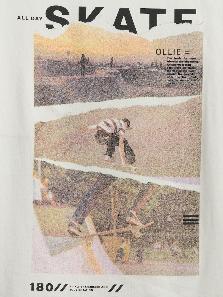 Gap White Skater Graphic Short Sleeve Crew Neck T-Shirt (4-13yrs) - Image 3 of 3