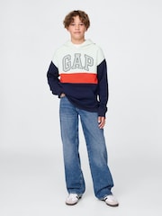 Gap White Relaxed Logo Colourblock Hoodie (4-13yrs) - Image 3 of 5