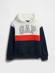 Gap White Relaxed Logo Colourblock Hoodie (4-13yrs) - Image 4 of 5