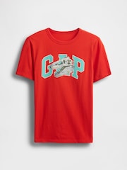 Gap Red Graphic Short Sleeve Crew Neck T-Shirt - Image 1 of 2