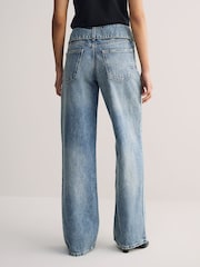 HUGO Blue Relaxed Fit Glory Mid Wash Denim Jeans - Image 2 of 6