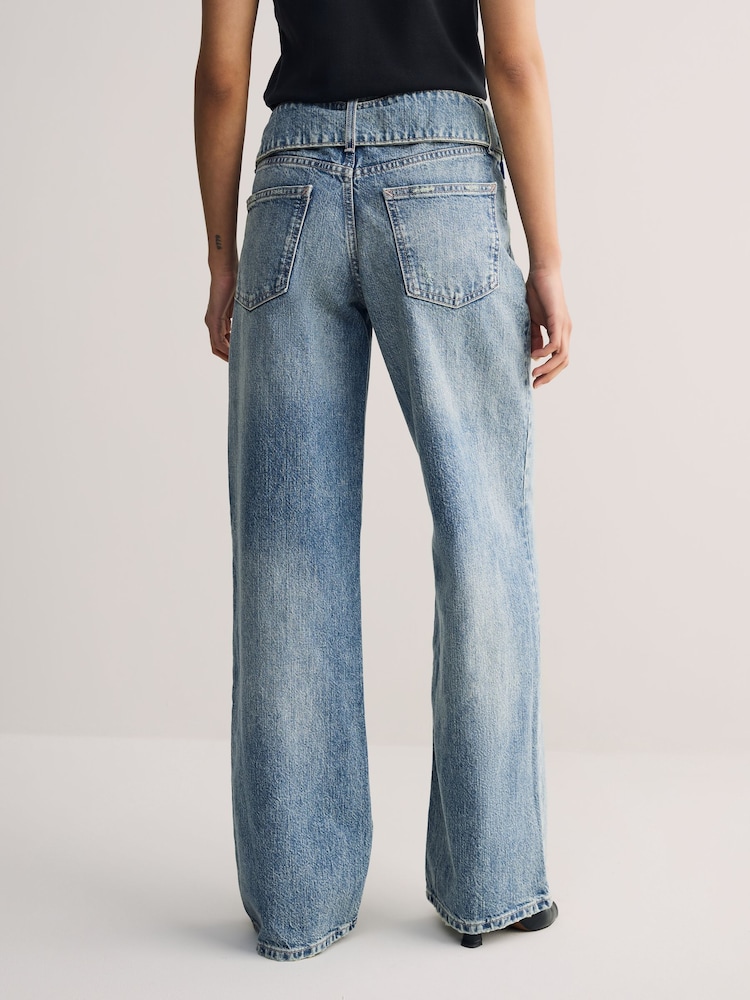 HUGO Blue Relaxed Fit Glory Mid Wash Denim Jeans - Image 2 of 6