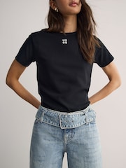 HUGO Blue Relaxed Fit Glory Mid Wash Denim Jeans - Image 4 of 6