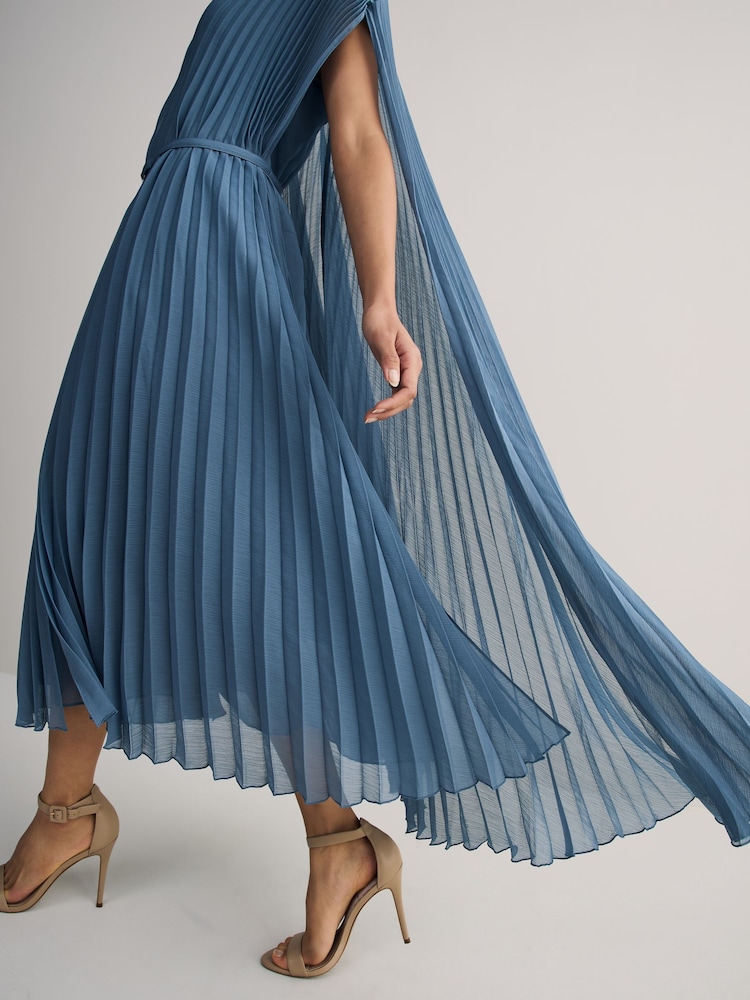 BOSS Dennya Pleated Cape Midi Dress - Imagem 5 de 5