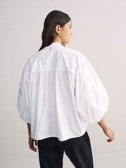 BOSS White Bales Puff Sleeve Blouse - Image 3 of 6