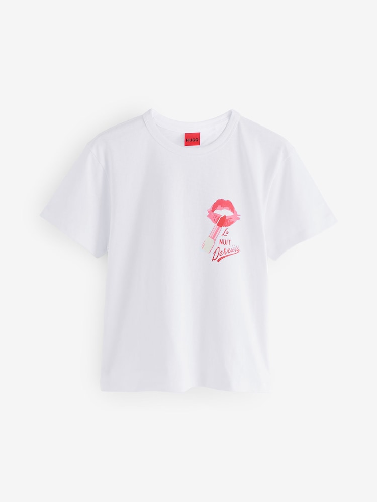 HUGO White Destrel Graphic Print T-Shirt - Image 1 of 1