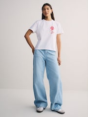 HUGO White Destrel Graphic Print T-Shirt - Image 3 of 5