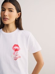 HUGO White Destrel Graphic Print T-Shirt - Image 4 of 5