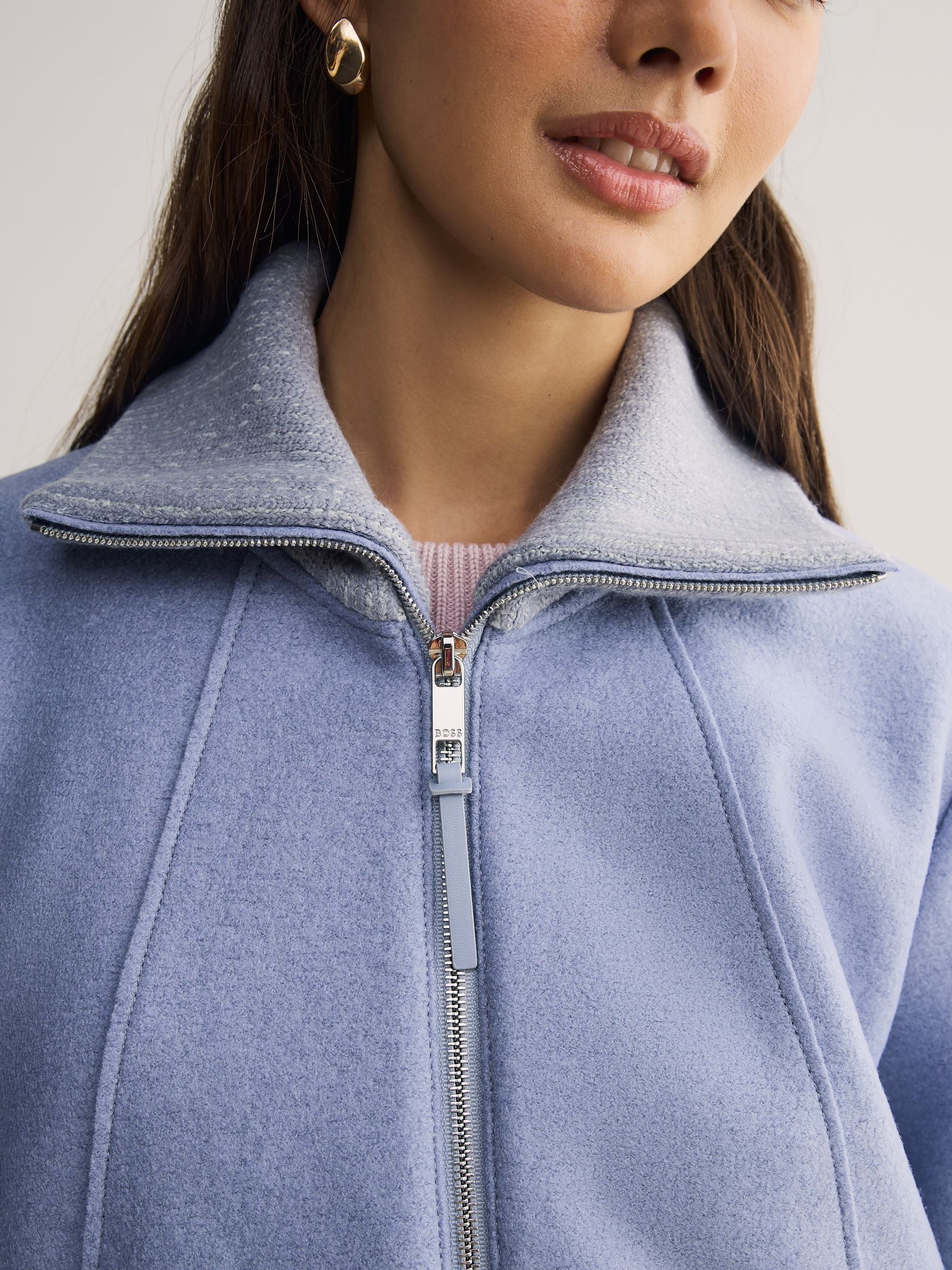 Buy BOSS Grey Cundalini Wool Cropped Bomber Jacket from Next USA