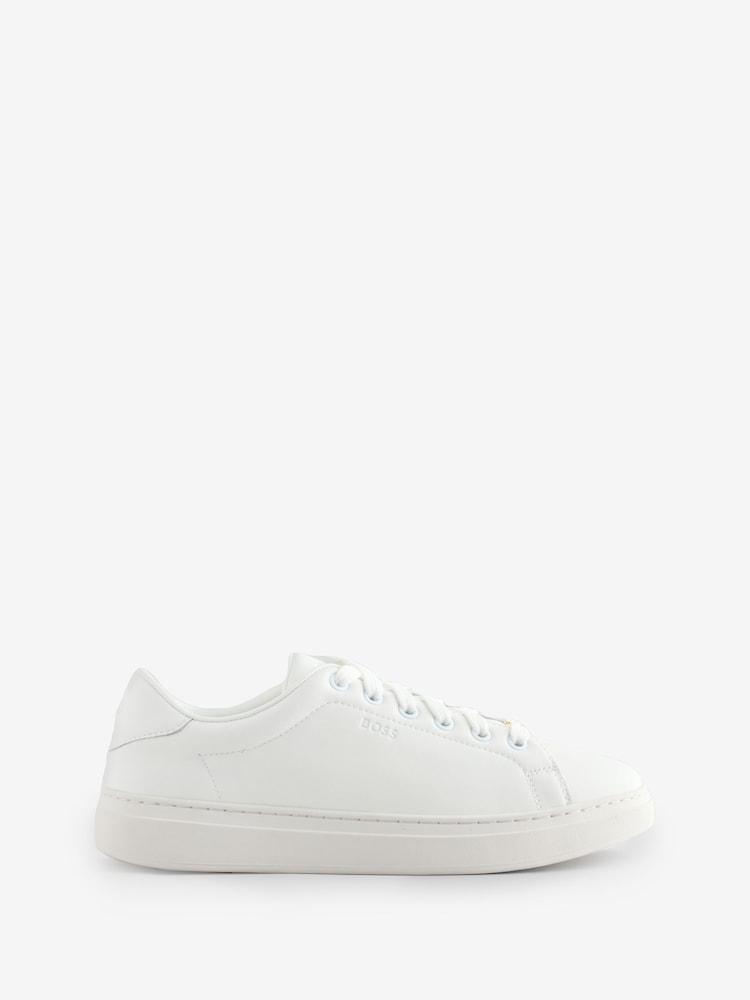 BOSS White Kieran Tenn Court Trainers - Image 1 of 1