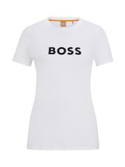 BOSS White Large Slim Fit Logo T-shirt - Image 1 of 1