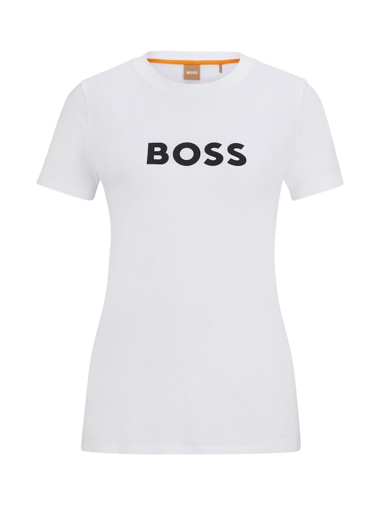 BOSS White Large Slim Fit Logo T-shirt - Image 1 of 1