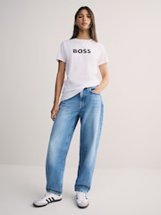 BOSS White Large Slim Fit Logo T-shirt - Image 2 of 5