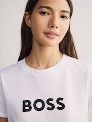 BOSS White Large Slim Fit Logo T-shirt - Image 4 of 5