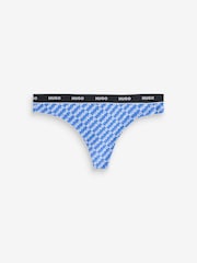 HUGO Blue Logo Waistband Thongs 3 Pack - Image 4 of 4