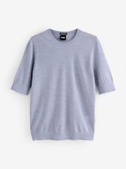 BOSS Grey Farbella Knit T-Shirt - Image 1 of 1