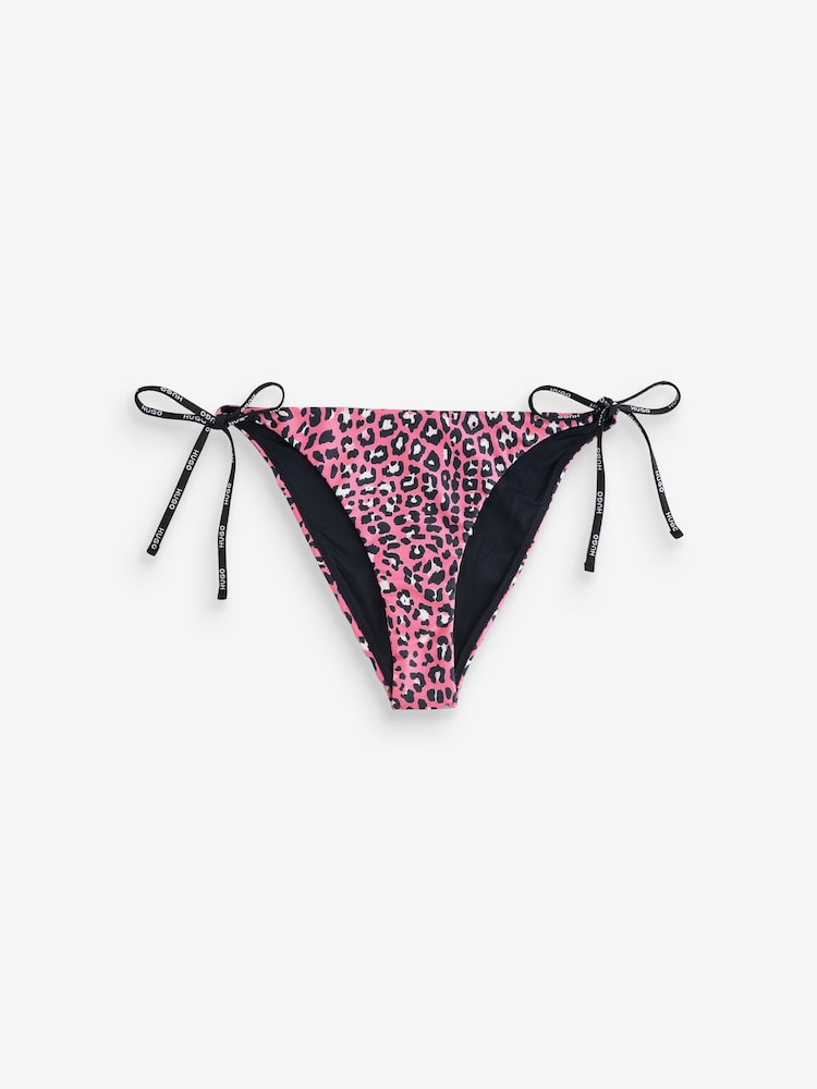 HUGO Pink Print Side Tie Bikini Bottoms - Image 1 of 1 HUGO Pink Print Side Tie Bikini Bottoms - Image 1 of 1