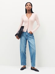 BOSS Pink Friva V-Neck Knit Cardigan - Image 2 of 4