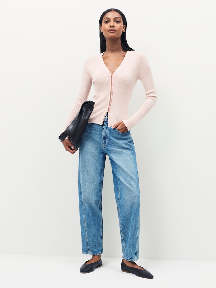 BOSS Pink Friva V-Neck Knit Cardigan - Image 2 of 4