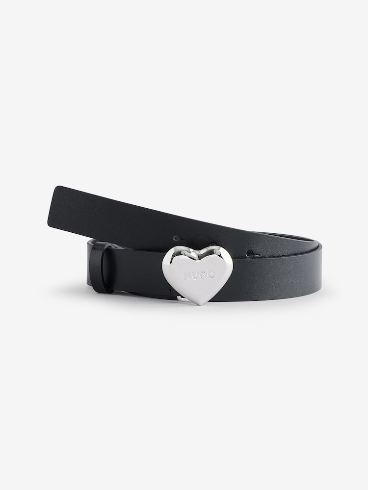 HUGO Black Serce Heart Leather Belt - Image 1 of 1 HUGO Black Serce Heart Leather Belt - Image 1 of 1