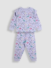 JoJo Maman Bébé Lilac Dino Print Glow In The Dark Jersey Pyjamas - Image 2 of 6