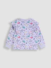 JoJo Maman Bébé Lilac Dino Print Glow In The Dark Jersey Pyjamas - Image 4 of 6