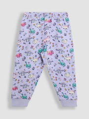 JoJo Maman Bébé Lilac Dino Print Glow In The Dark Jersey Pyjamas - Image 5 of 6