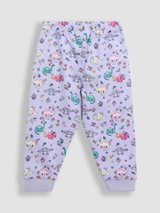 JoJo Maman Bébé Lilac Dino Print Glow In The Dark Jersey Pyjamas - Image 9 of 10