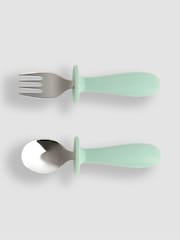 JoJo Maman Bébé Green 2-Pack My First Cutlery Set - Image 3 of 5