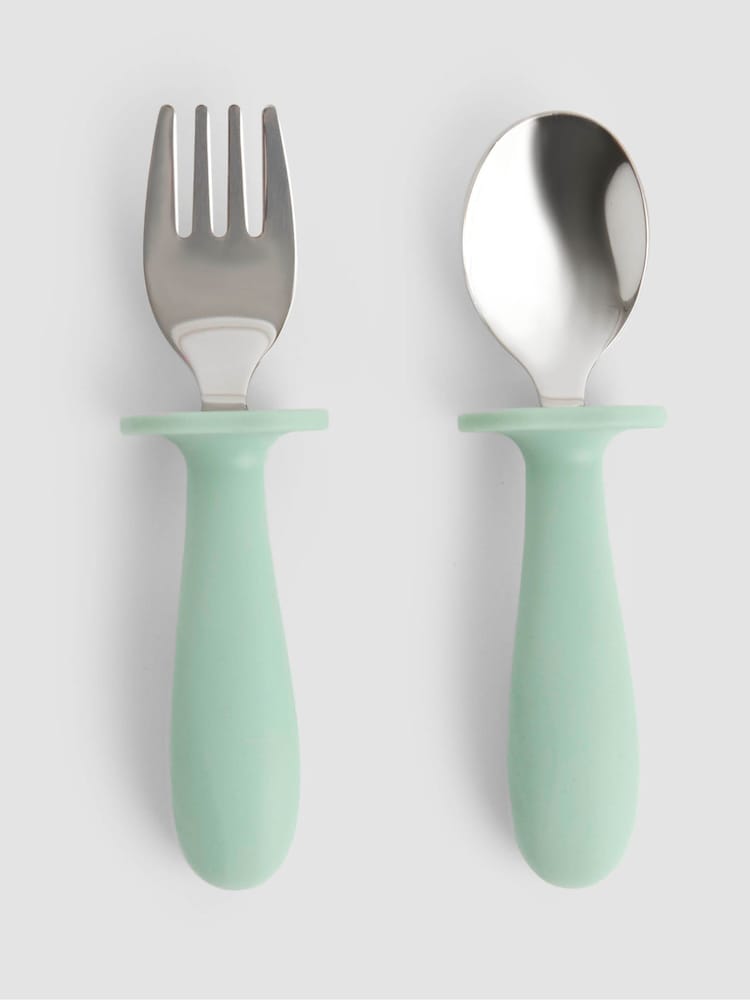 JoJo Maman Bébé Green 2-Pack My First Cutlery Set - Image 5 of 5 JoJo Maman Bébé Green 2-Pack My First Cutlery Set - Image 5 of 5