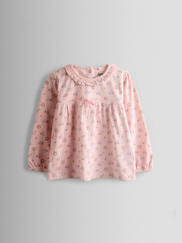 JoJo Maman Bébé Pink Bunny Character Appliqué Jersey Pyjamas - Image 2 of 7 JoJo Maman Bébé Pink Bunny Character Appliqué Jersey Pyjamas - Image 2 of 7