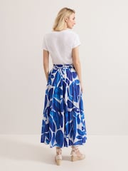Phase Eight Blue Alva 100% Cotton Print Skirt - Image 2 of 6