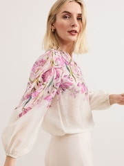 Phase Eight Pink Gisela Floral Blouse - Image 5 of 6