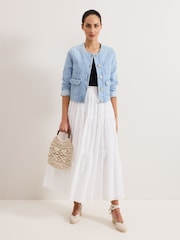 Phase Eight White Alva 100% Cotton Print Skirt - Image 2 of 7