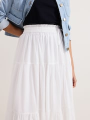 Phase Eight White Alva 100% Cotton Print Skirt - Image 4 of 7