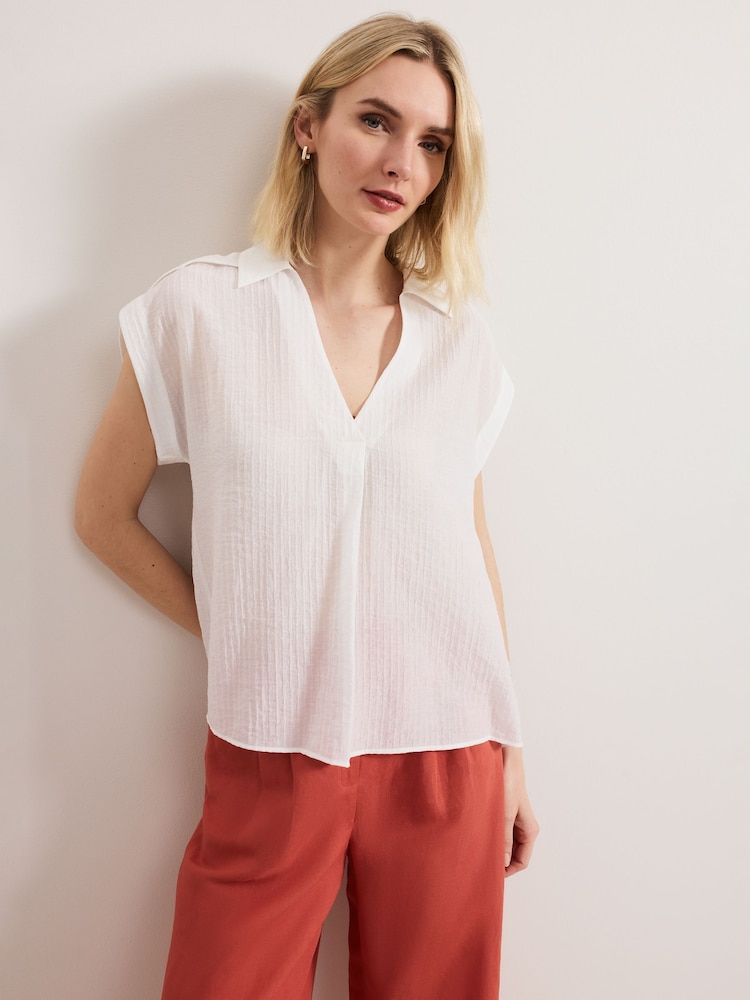 Phase Eight White Chrissy Blouse - Image 1 of 7 Phase Eight White Chrissy Blouse - Image 1 of 7