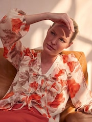 Phase Eight Orange Ivana Printed Blouse - Image 1 of 8