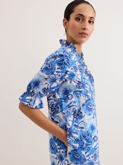 Phase Eight Blue Azelia 100% Cotton Dress - Image 5 of 6