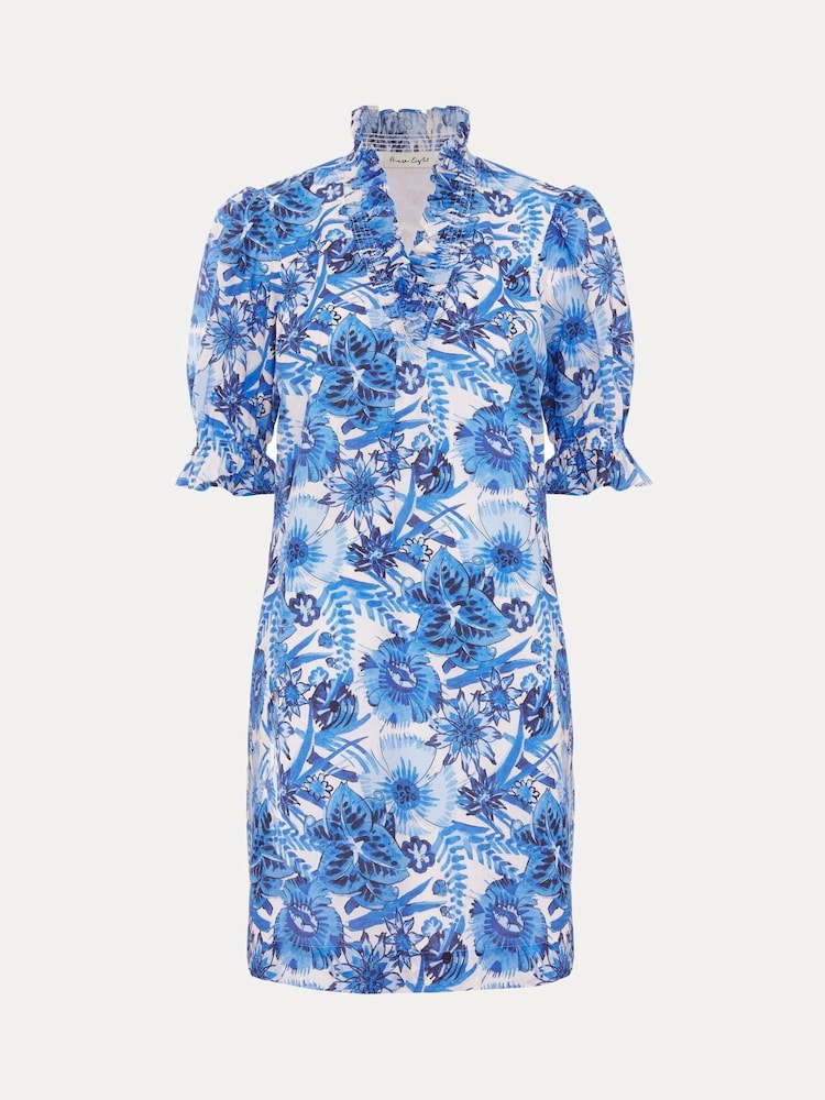 Phase Eight Blue Azelia 100% Cotton Dress - Image 6 of 6