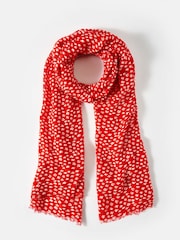 Mint Velvet Red Poppy Print Scarf - Image 3 of 4