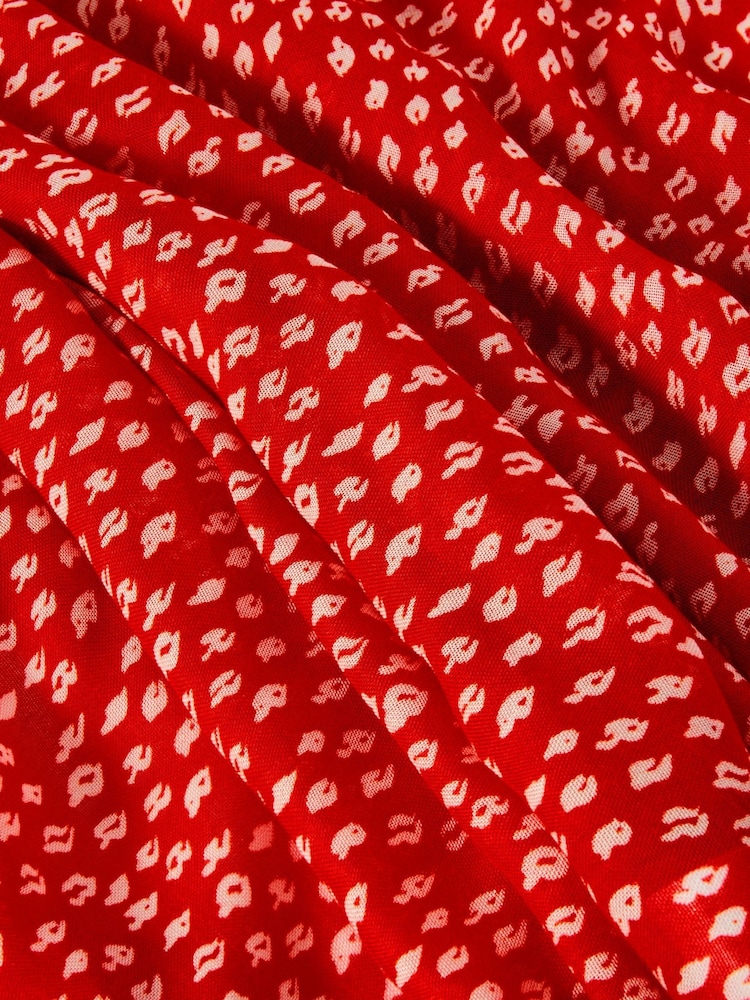 Mint Velvet Red Poppy Print Scarf - Image 4 of 4