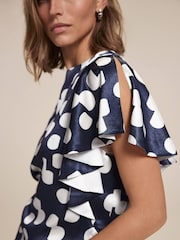 Mint Velvet Blue Polka Dot Cropped Top - Image 4 of 8