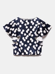Mint Velvet Blue Polka Dot Cropped Top - Image 7 of 8