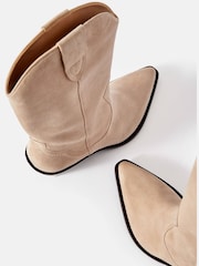 Mint Velvet Cream Annie Suede Cowboy Boots - Image 4 of 5