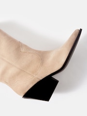 Mint Velvet Cream Annie Suede Cowboy Boots - Image 5 of 5