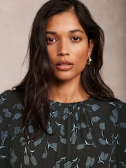 Mint Velvet Black Floral Print Midi Dress - Image 6 of 9