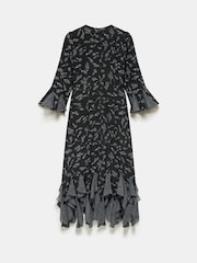 Mint Velvet Black Floral Print Midi Dress - Image 8 of 9