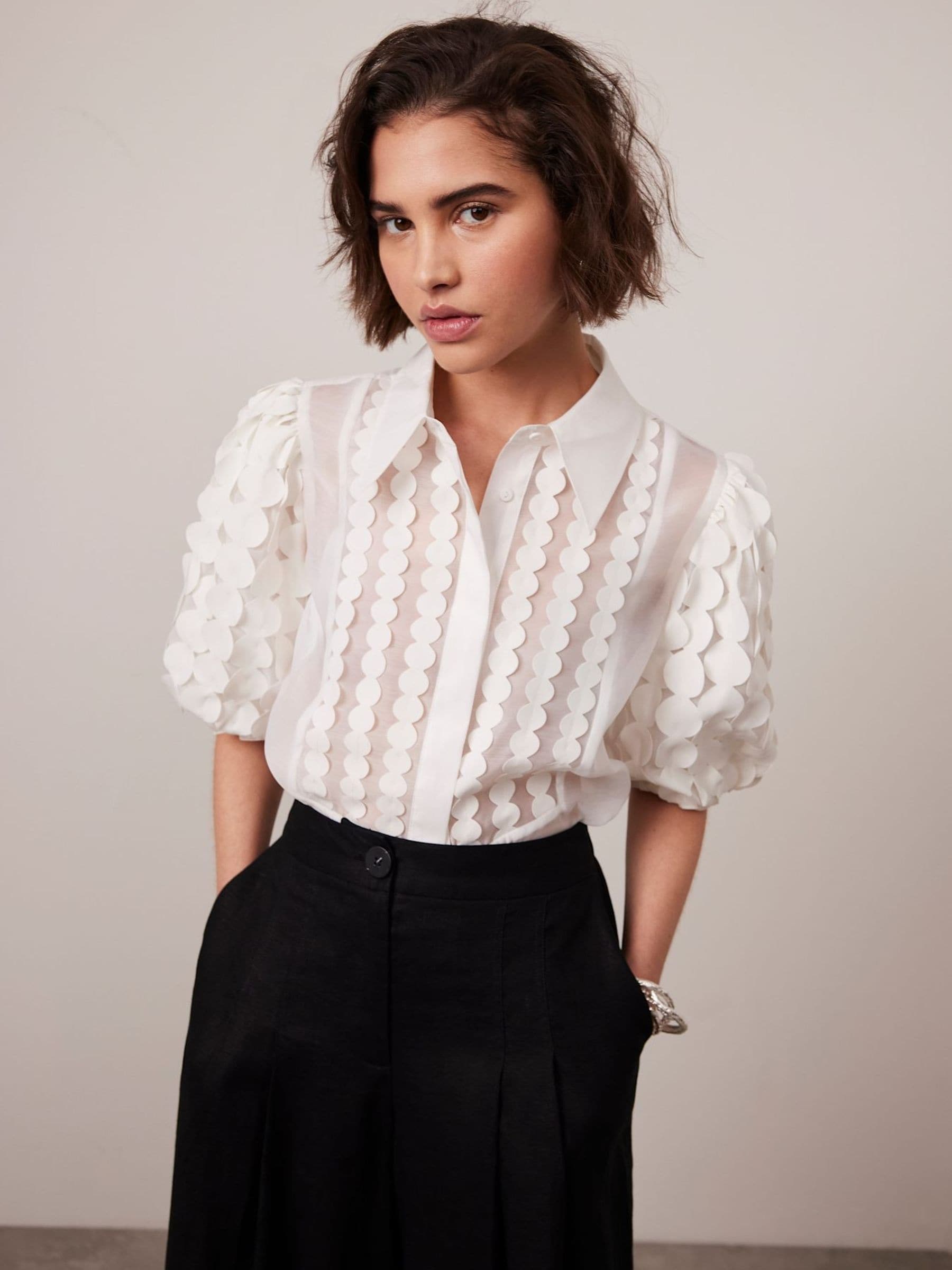 Buy Mint Velvet White Organza Puff Sleeve Shirt from Next Netherlands